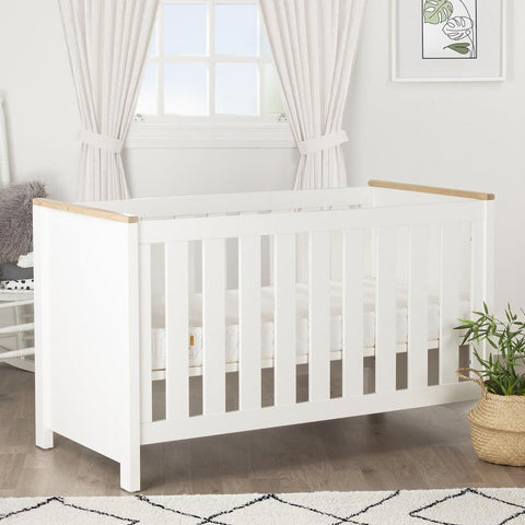 Aylesbury Cot Bed in White and Ash