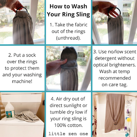 how to wash a ring sling, step by step instructions