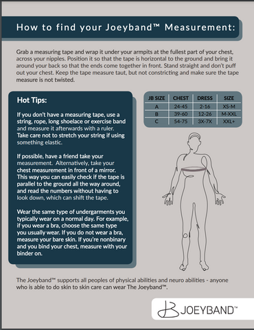 joeyband gender neutral size guide