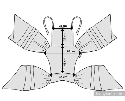 product measurements lennylmab toddler meh dai wrap-tai carrier product measurements