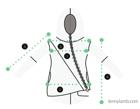 measurements for lennylamb asymmetrical hoodie