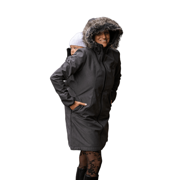 Angel Wings Babywearing Softshell Coat Grey – Little Zen One