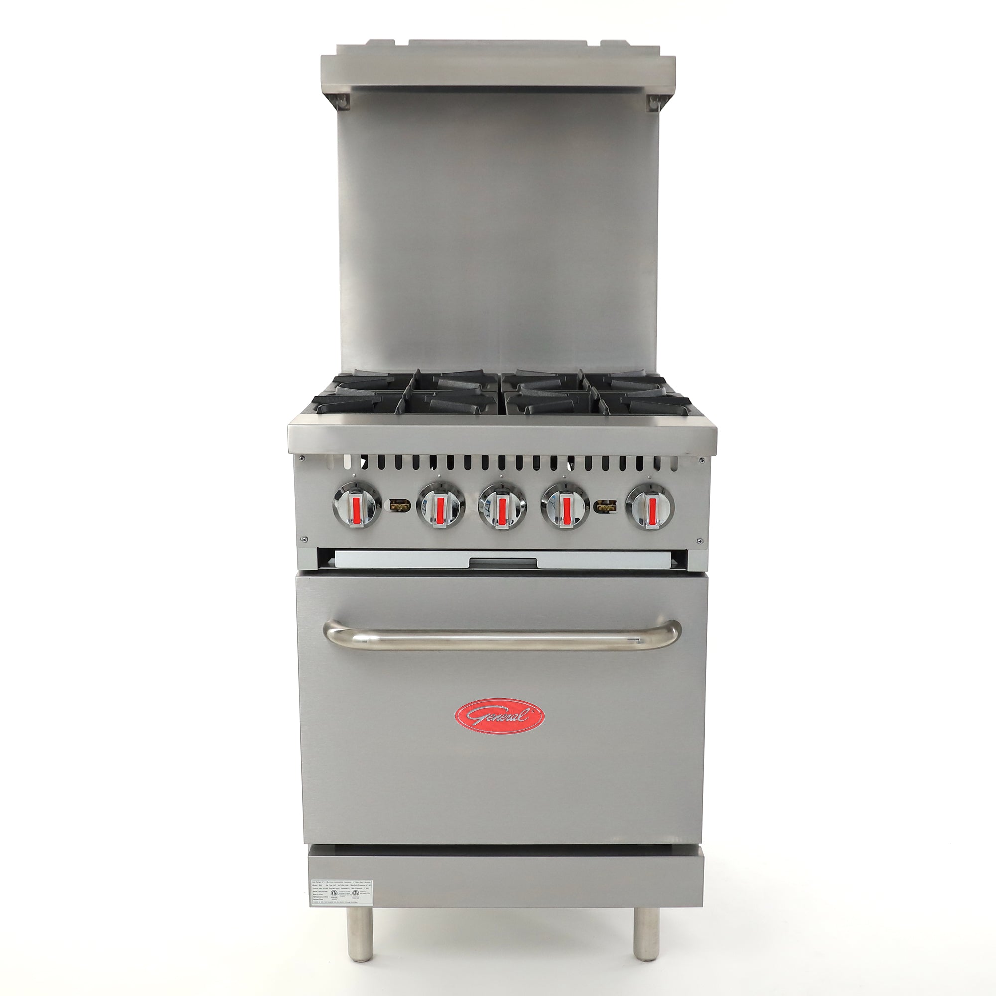 Cooking Performance Group S24-N Natural Gas 4 Burner 24 Range with Space  Saver Oven - 150,000 BTU