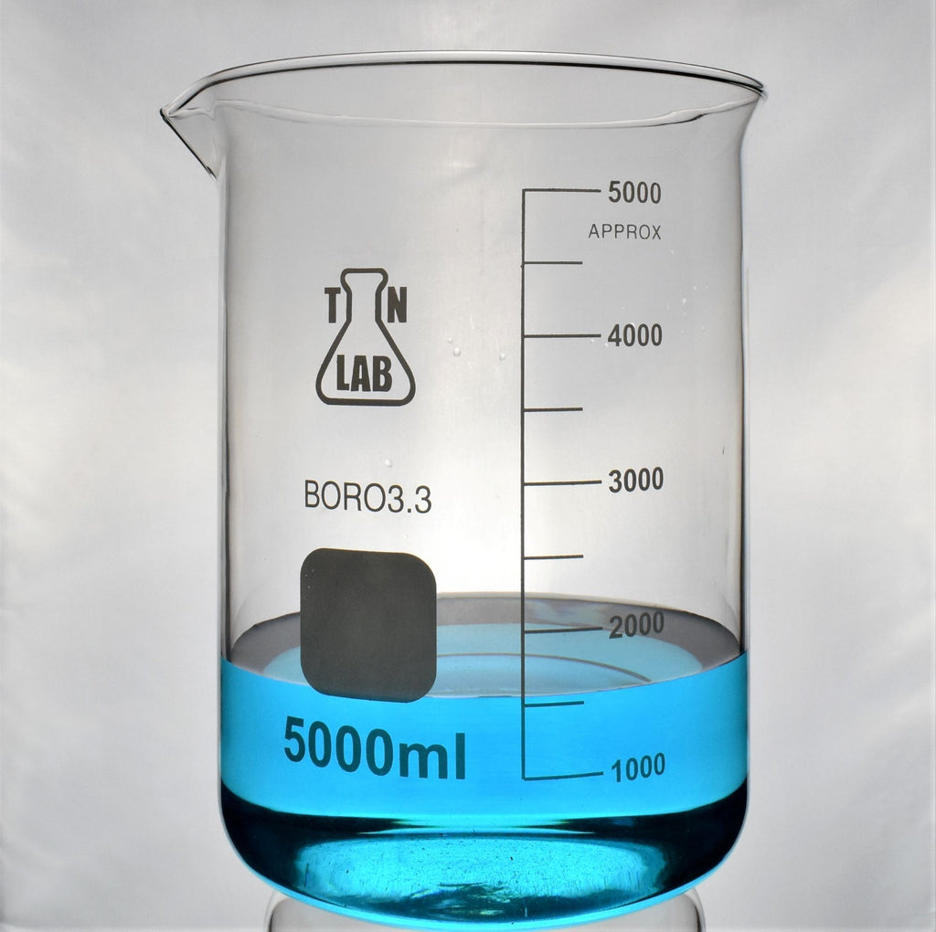 TN Lab Supply Beaker 5000ml 5L Borosilicate 3.3 Heavy Wall Glass