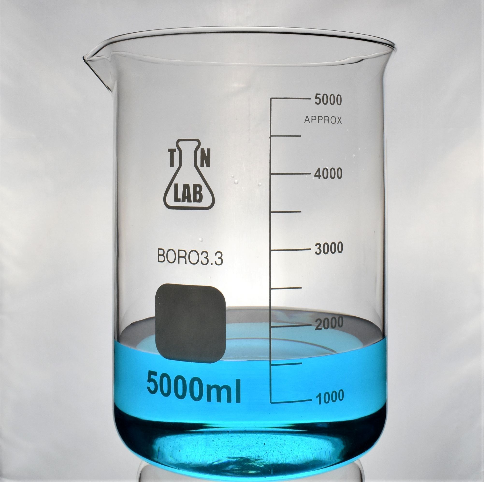 Tn Lab Supply Beaker 5000ml 5l Borosilicate 33 Heavy Wall Glass 1773