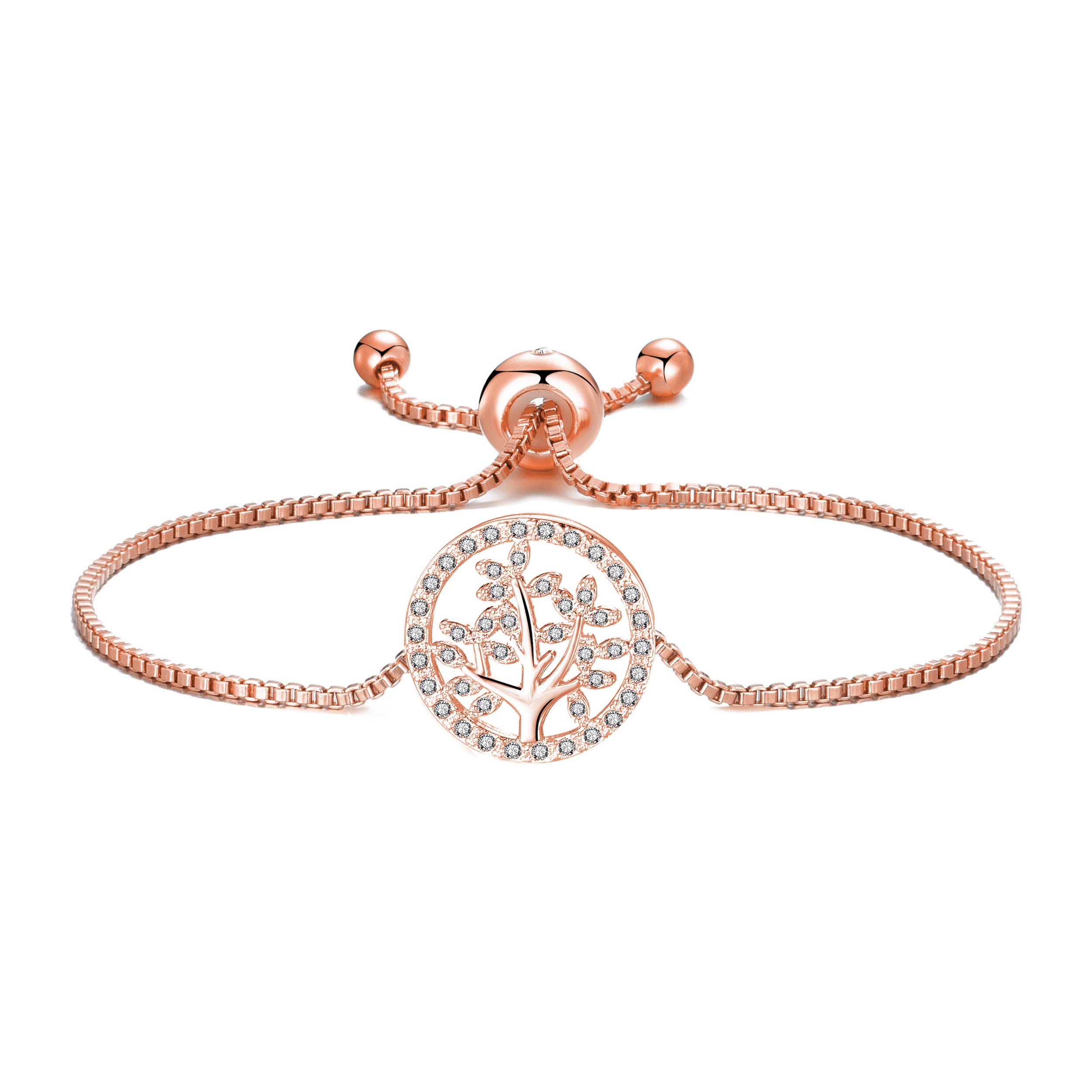 Photos - Bracelet Jones Rose Gold Plated Tree of Life  Created with Zircondia® Crystals 