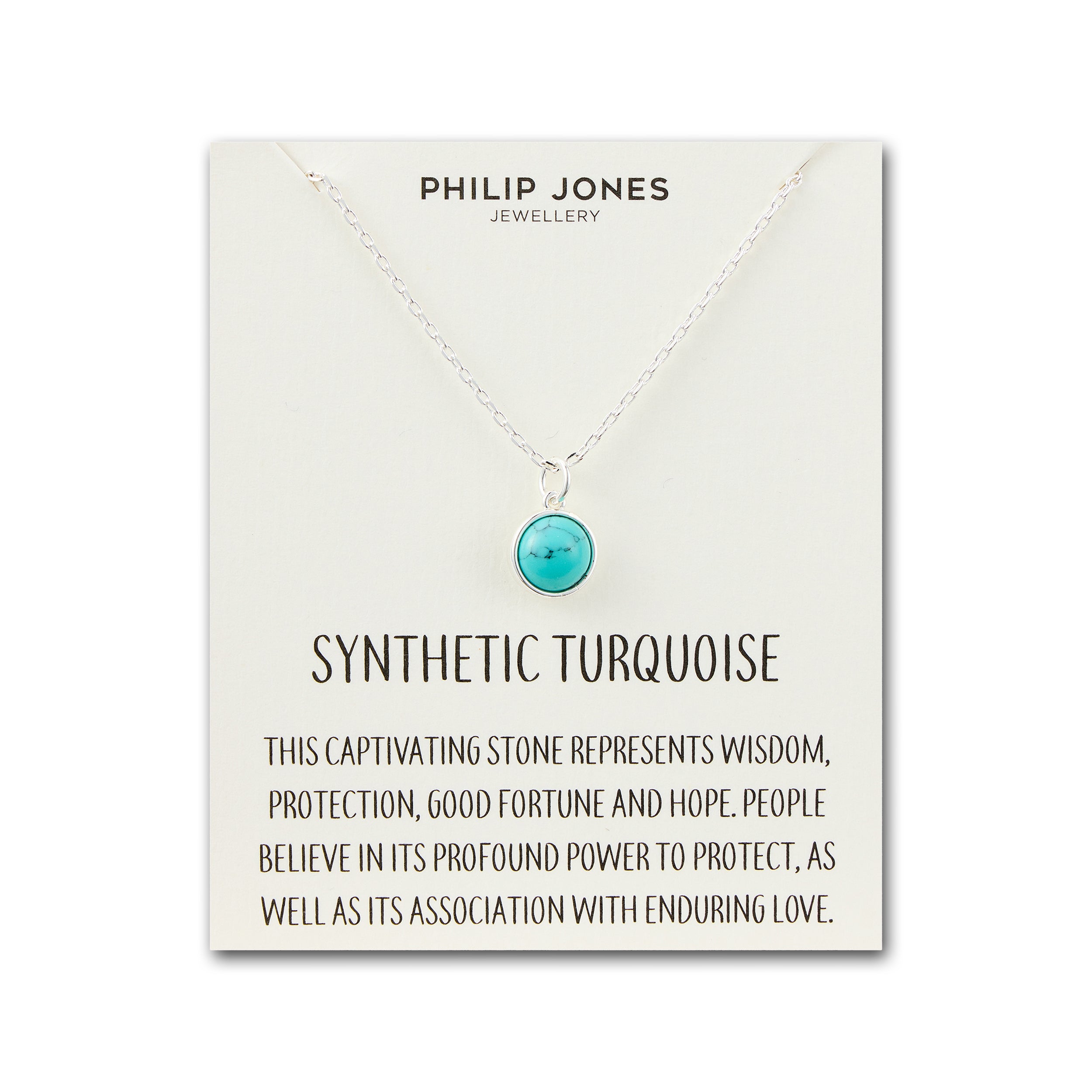 Synthetic Turquoise Necklace with Quote Card