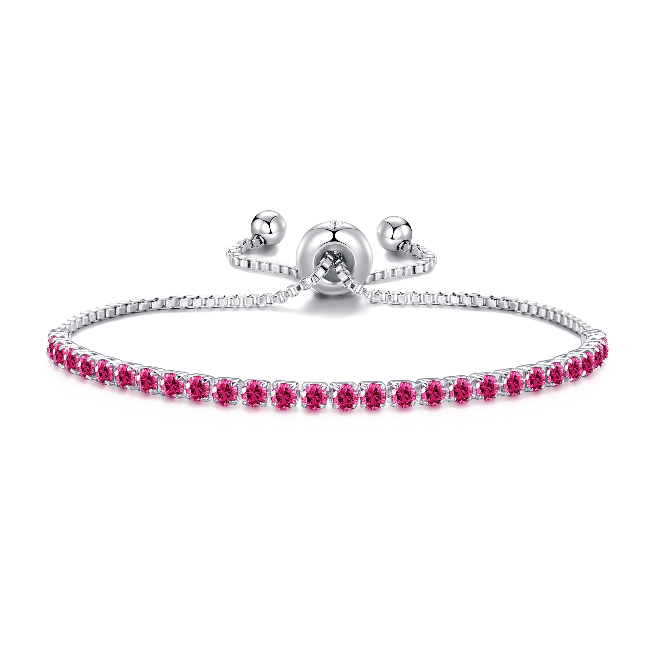 Pink Tennis Friendship Bracelet Created with Zircondia® Crystals