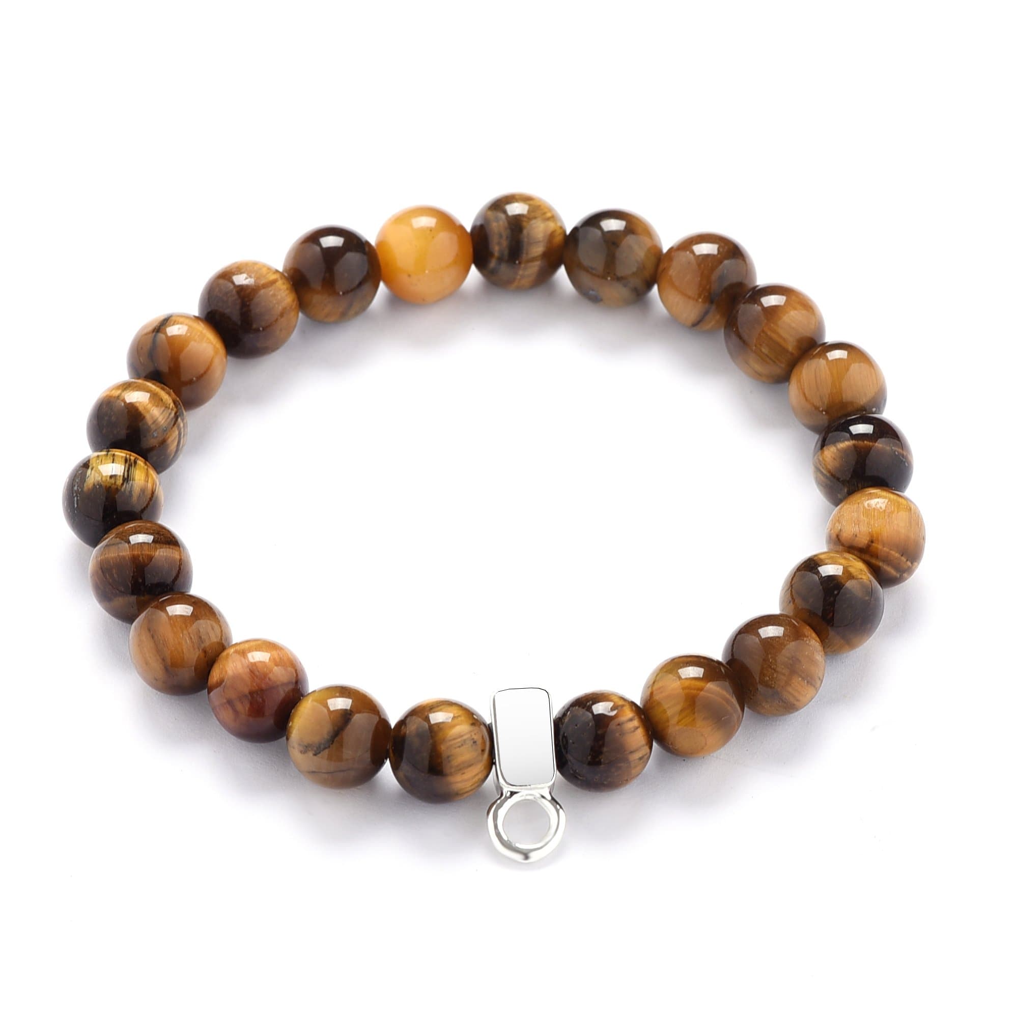 Tiger's Eye Gemstone Charm Stretch Bracelet