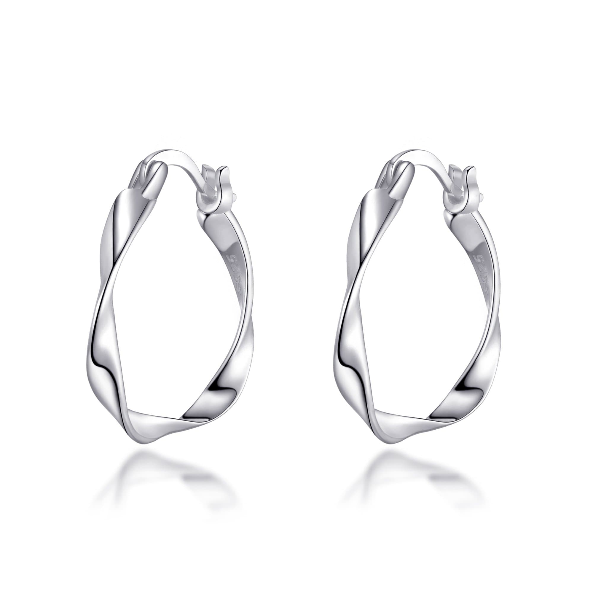 Sterling Silver Twist Hoop Earrings