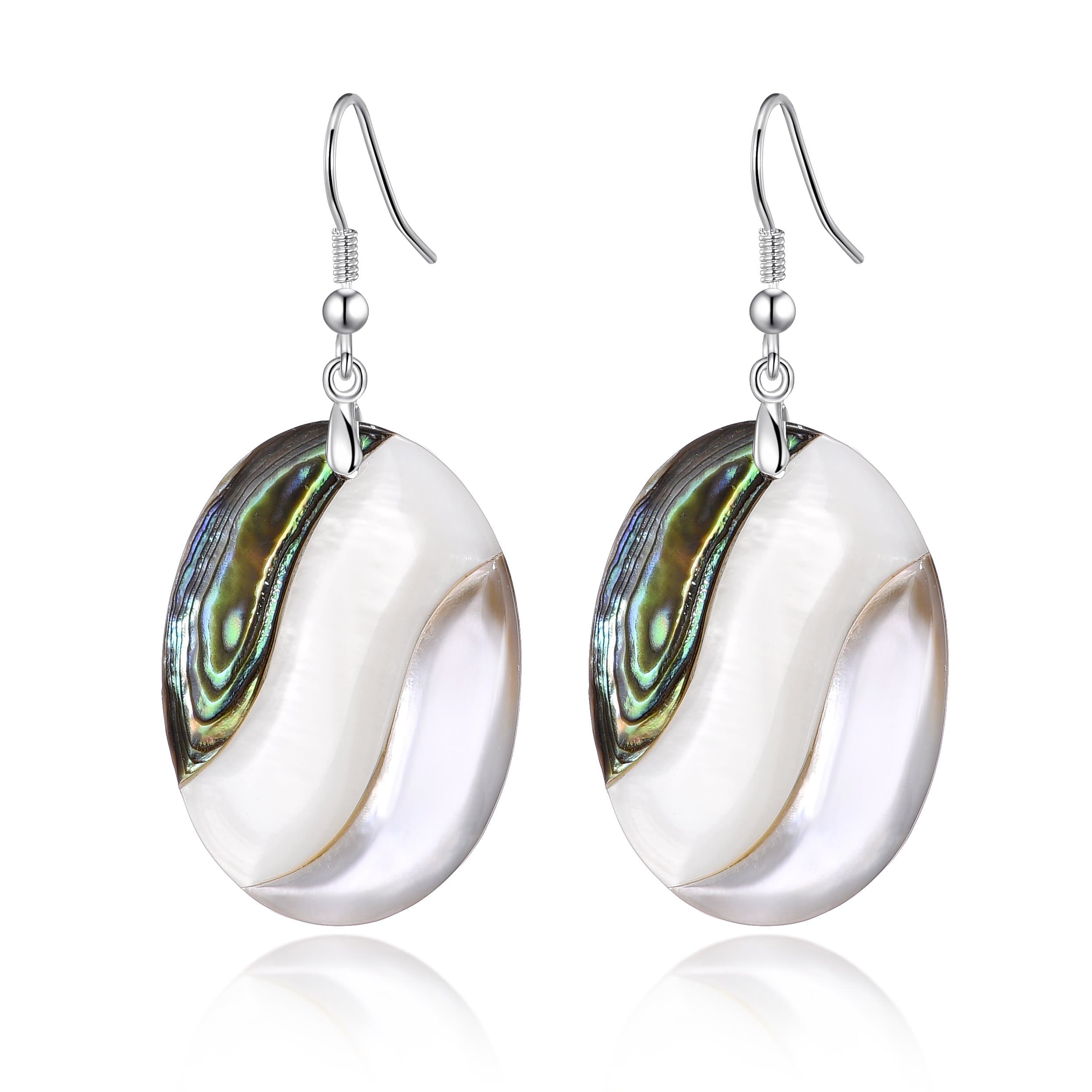 Abalone Shell Oval Drop Earrings