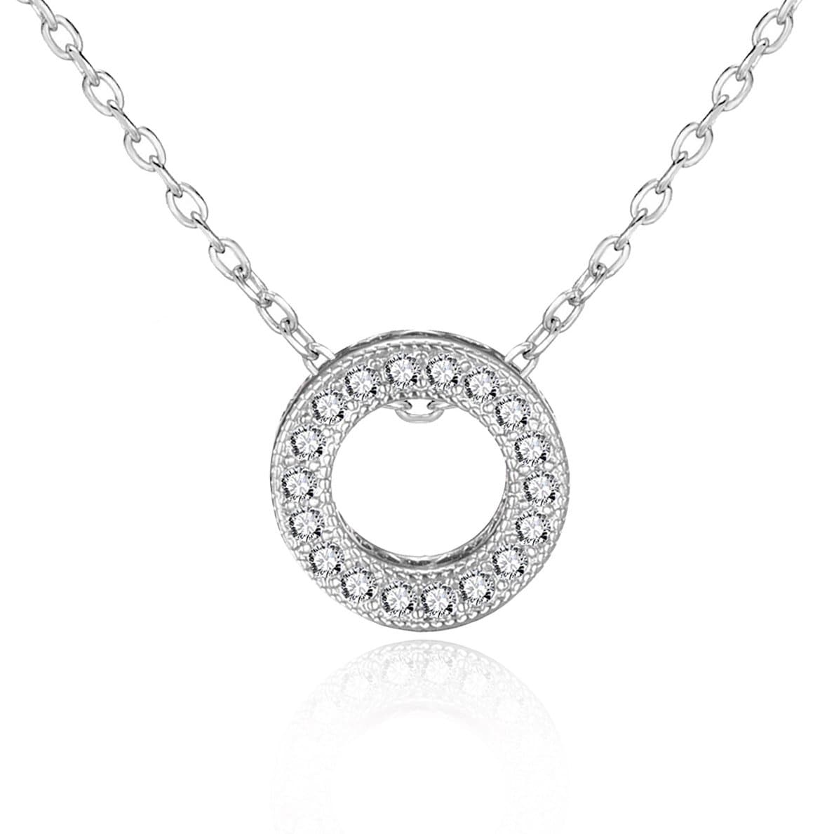 Silver Plated Circle of Life Necklace Created with Zircondia® Crystals