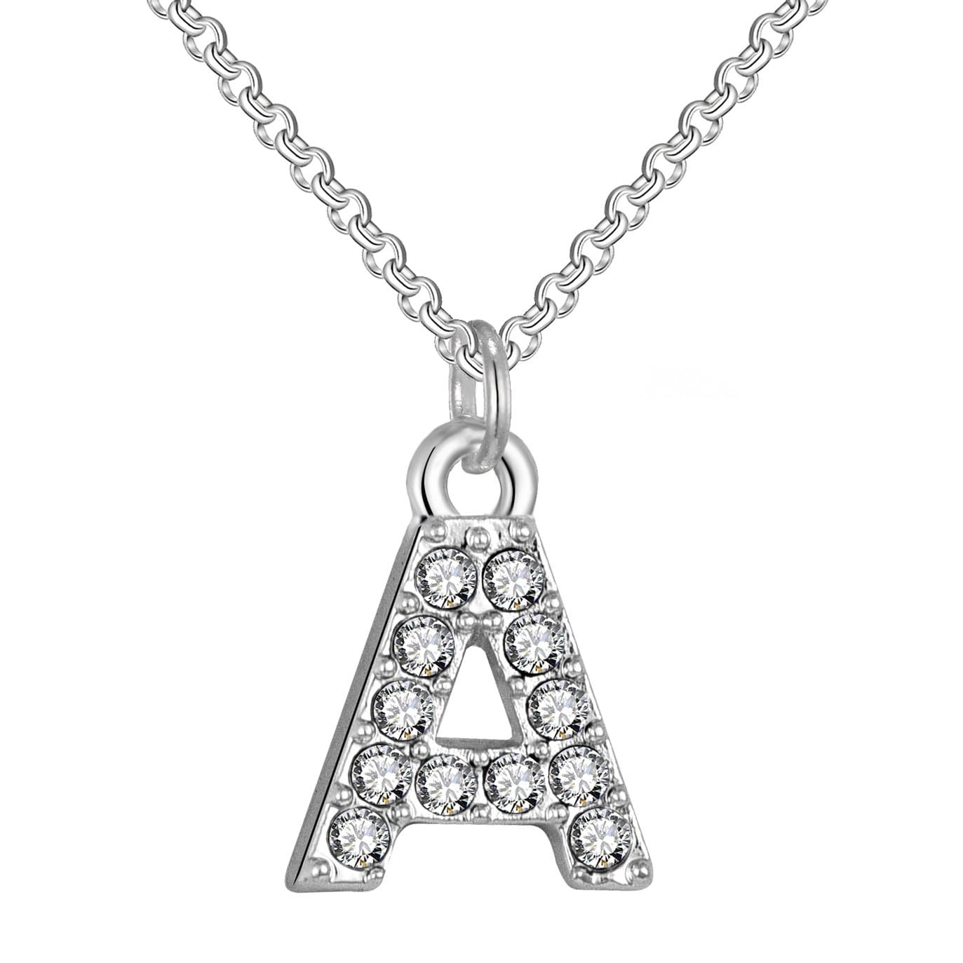 Pave Initial Necklace Letter A Created with Zircondia® Crystals