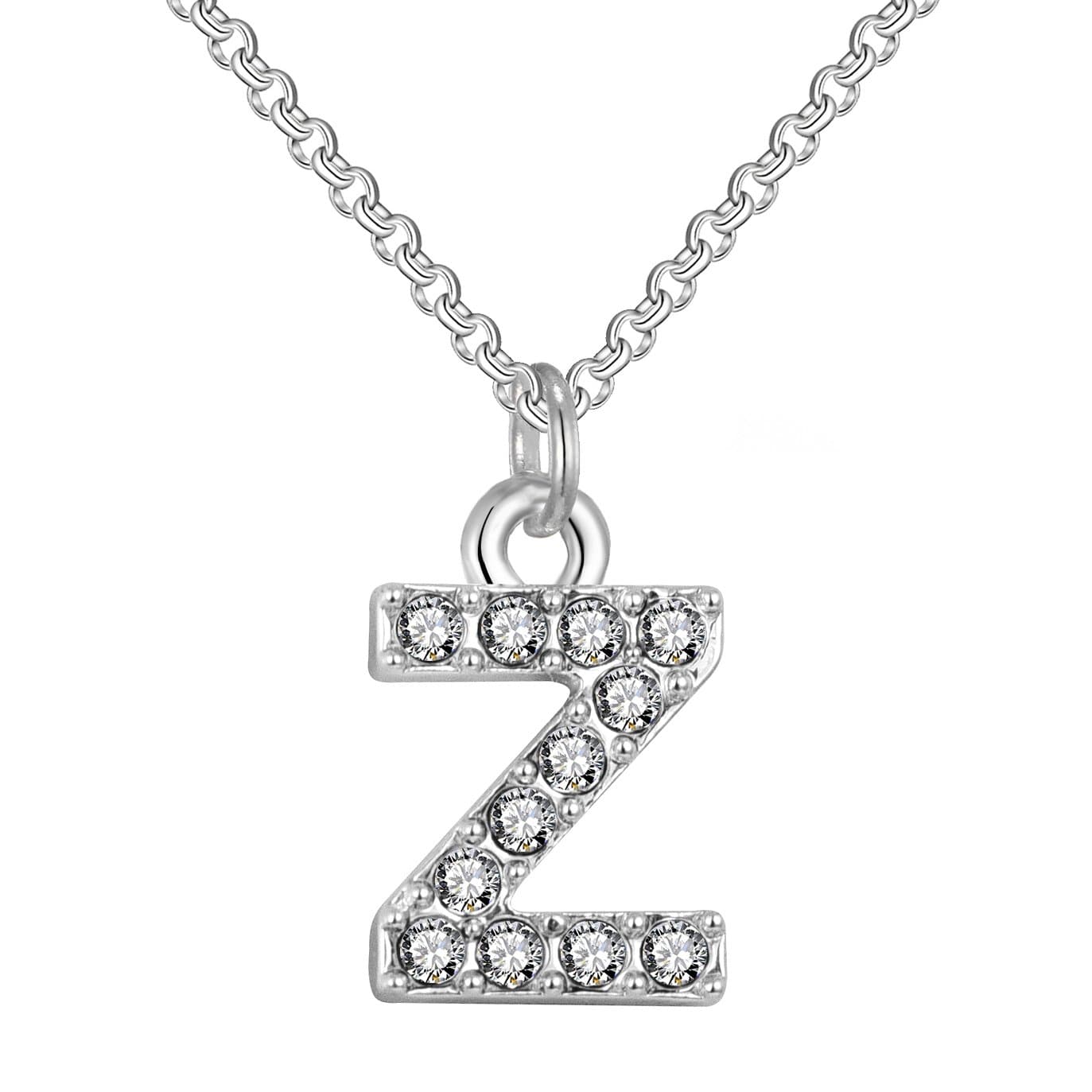 Pave Initial Necklace Letter Z Created with Zircondia® Crystals