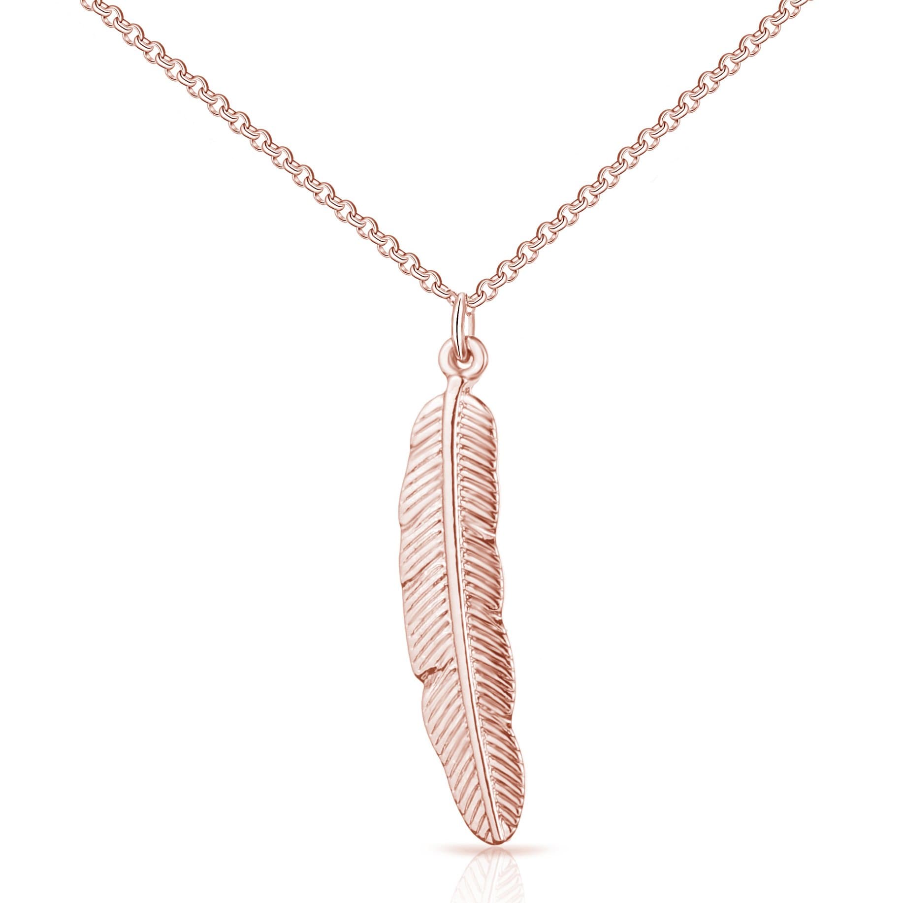 Rose Gold Plated Feather Necklace