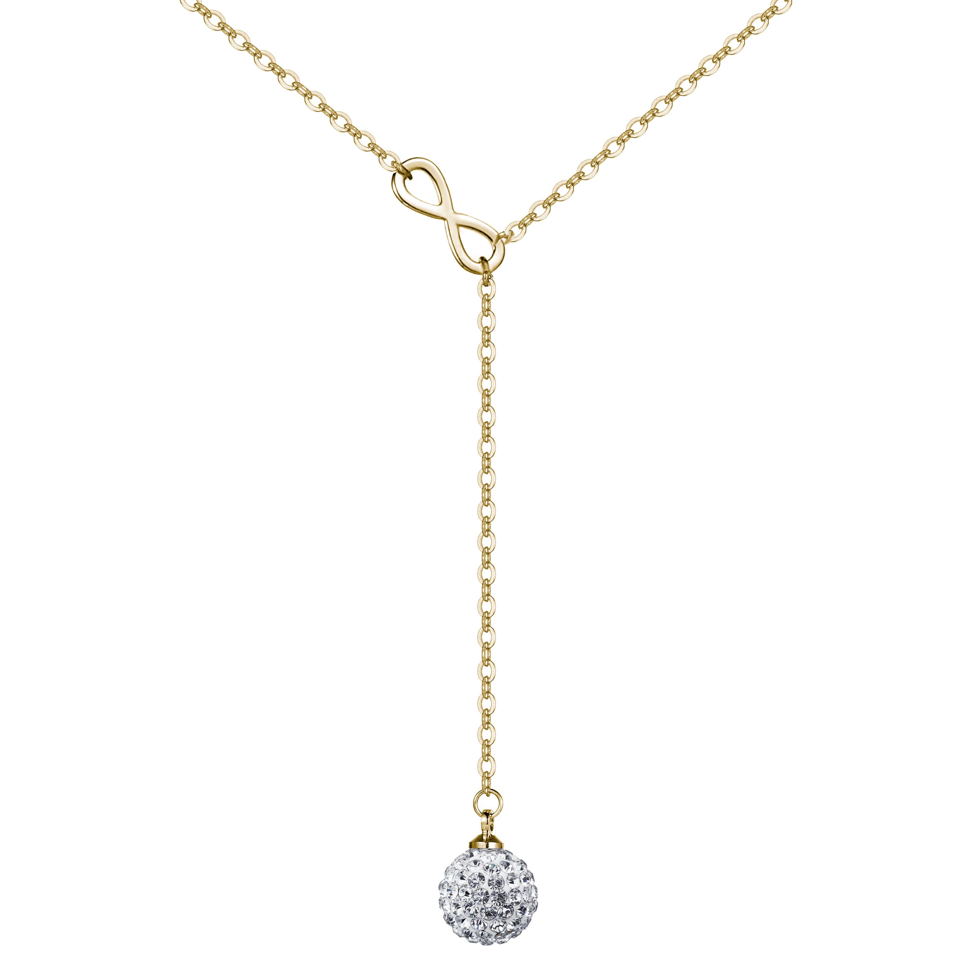 Gold Plated Infinity Necklace Created with Zircondia® Crystals