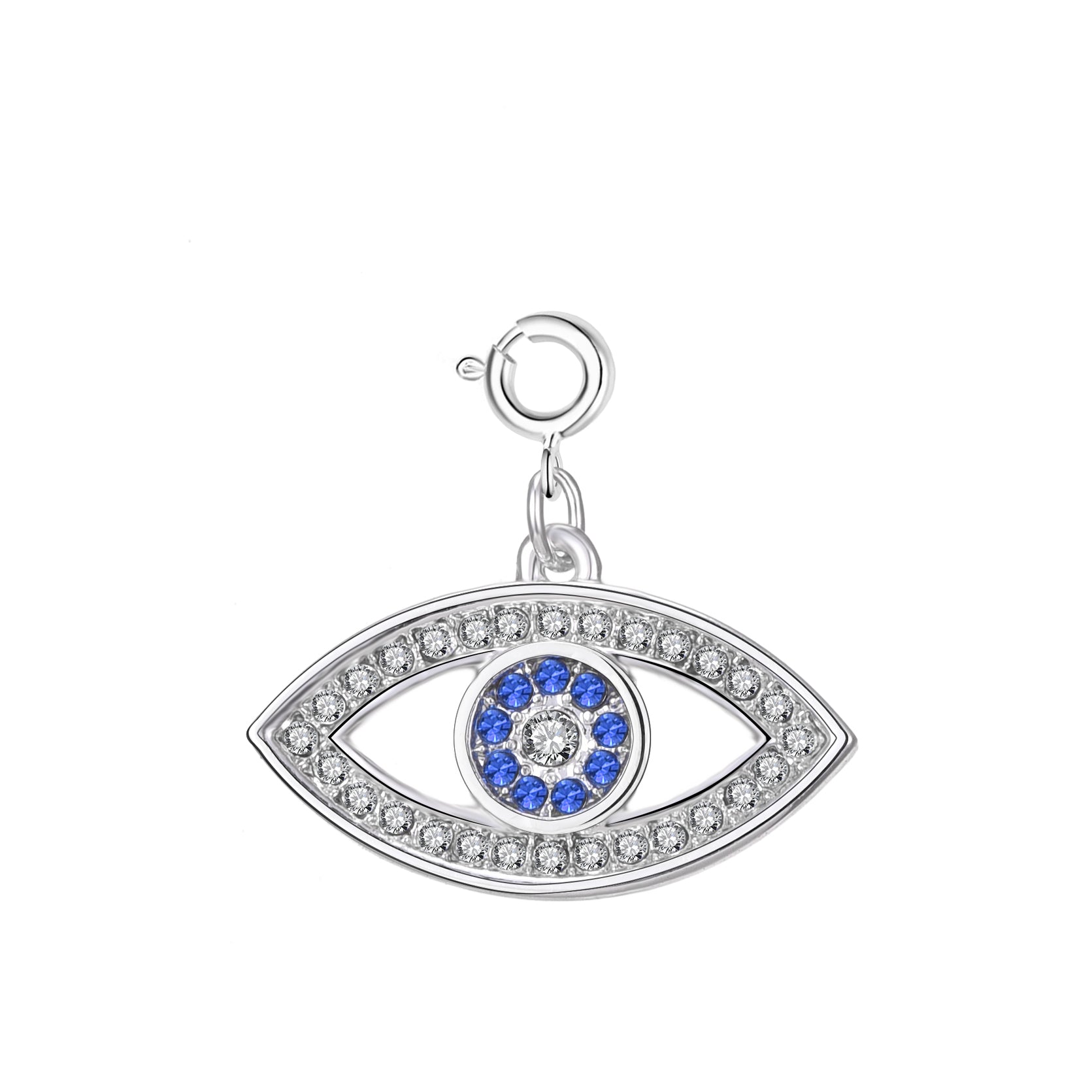 Evil Eye Charm Created with Zircondia® Crystals