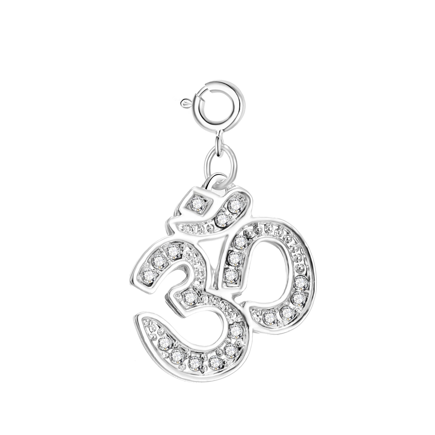 Om Charm Created with Zircondia® Crystals