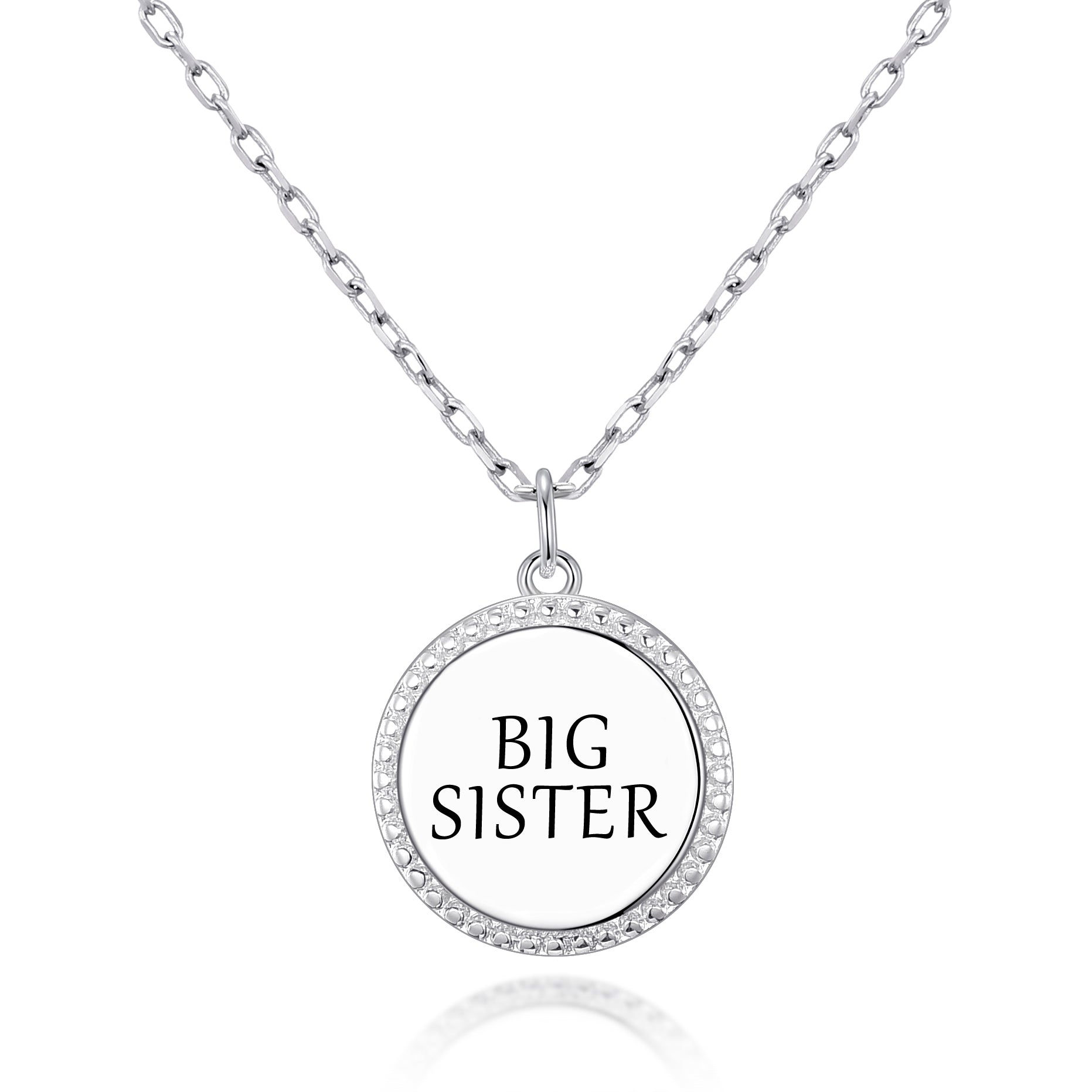 925 Sterling Silver Heart Sister Necklace Always My Sister Forever My