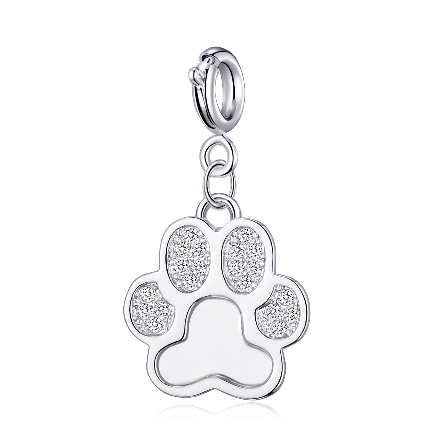 Paw Charm Created with Zircondia® Crystals