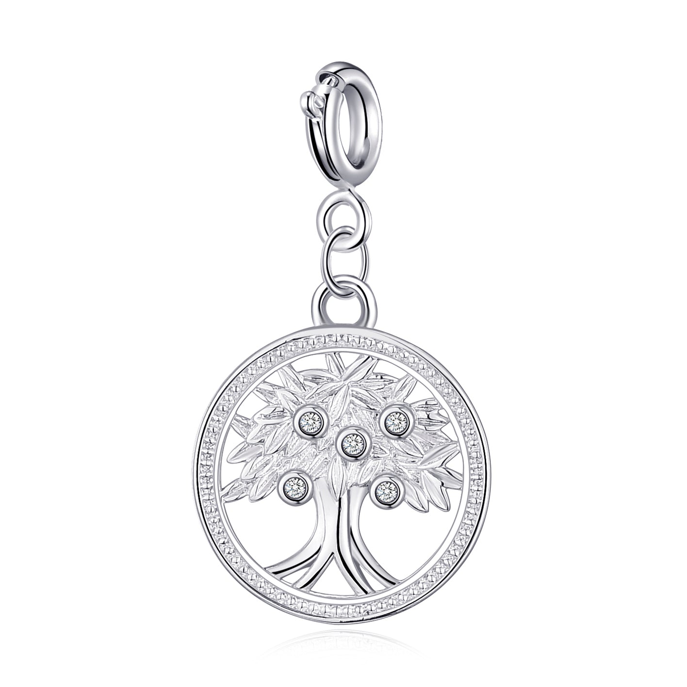 Tree of Life Charm Created with Zircondia® Crystals