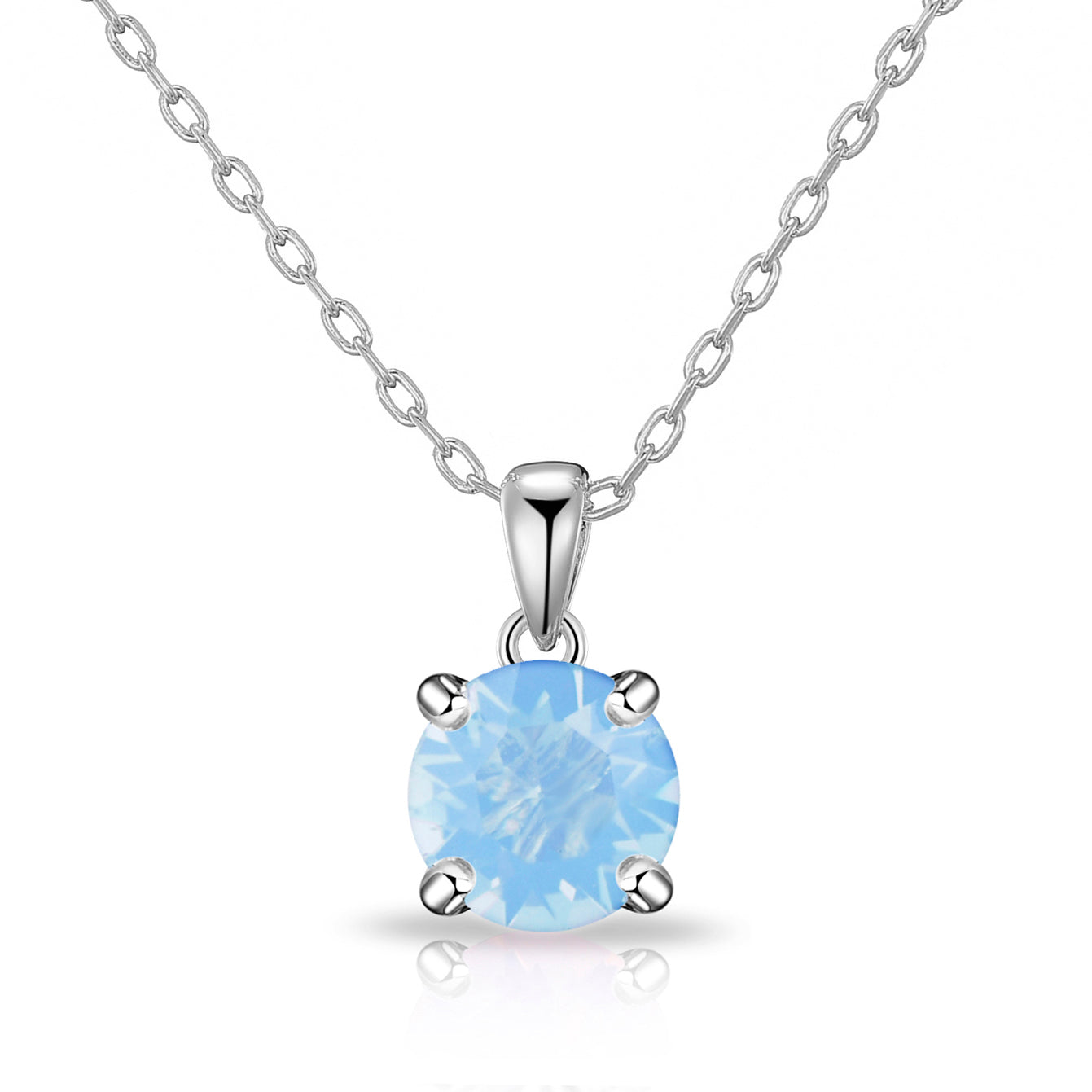 Air Blue Opal Necklace Created with Zircondia® Crystals