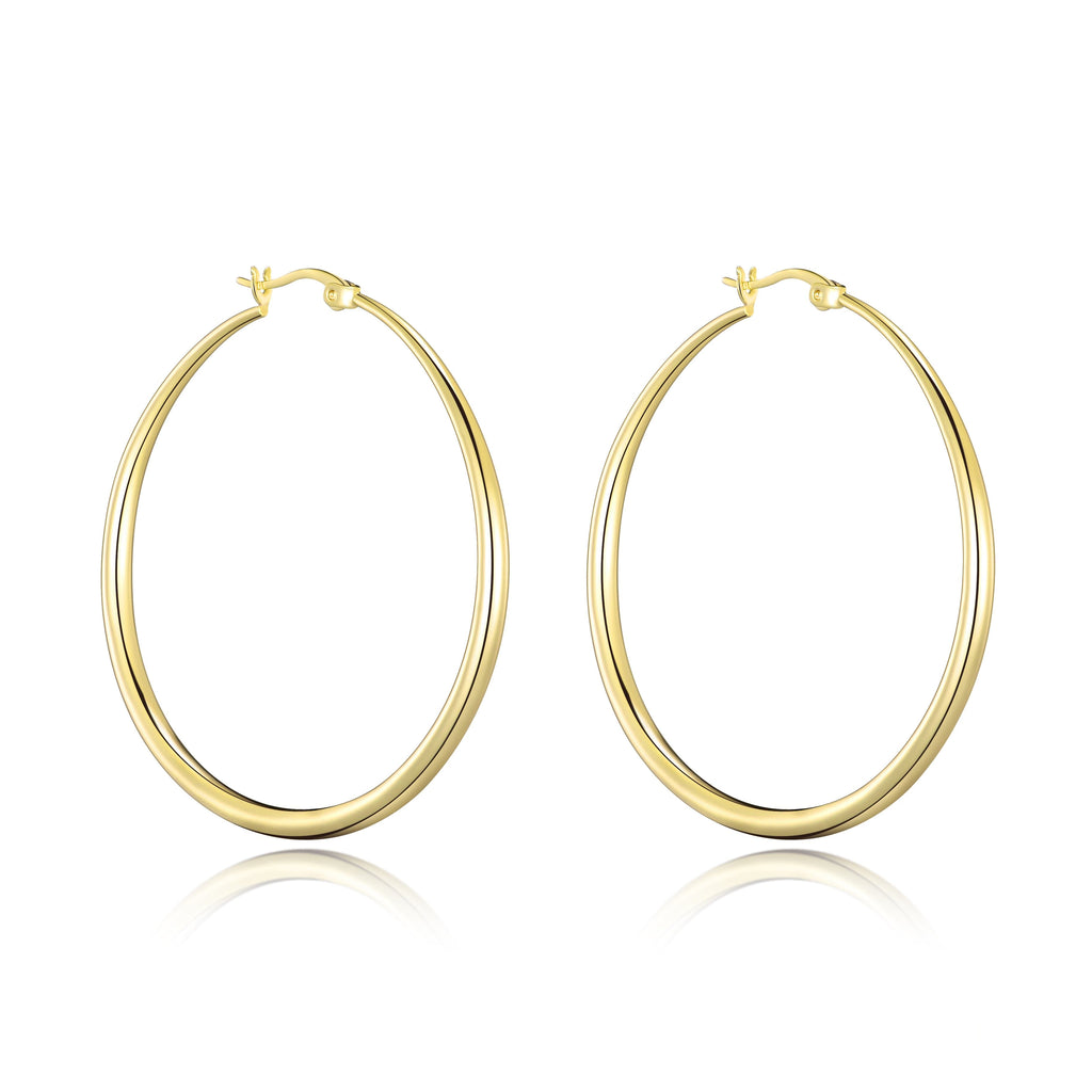 Gold 50mm Hoop Earrings by Philip Jones Jewellery