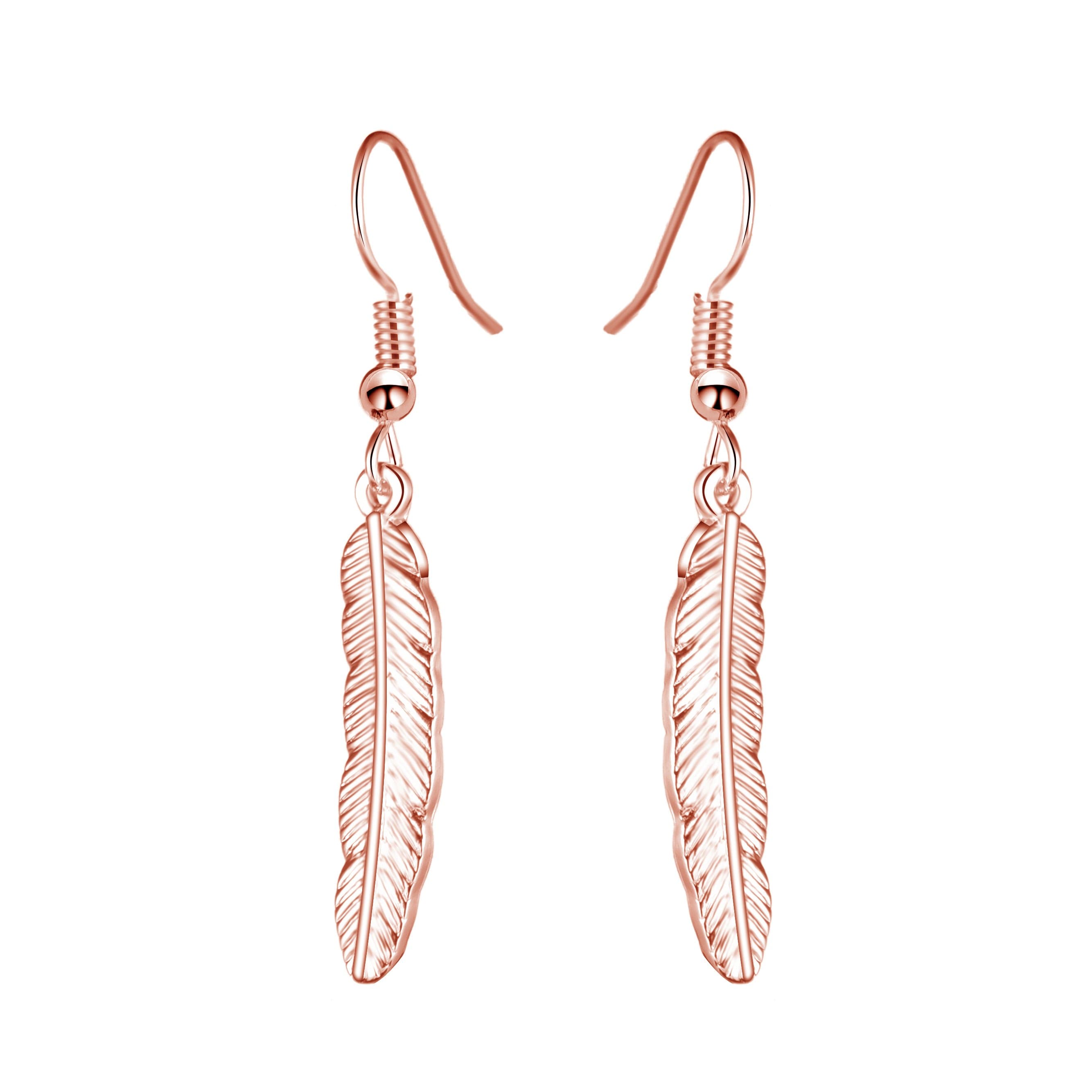 Rose Gold Plated Feather Earrings