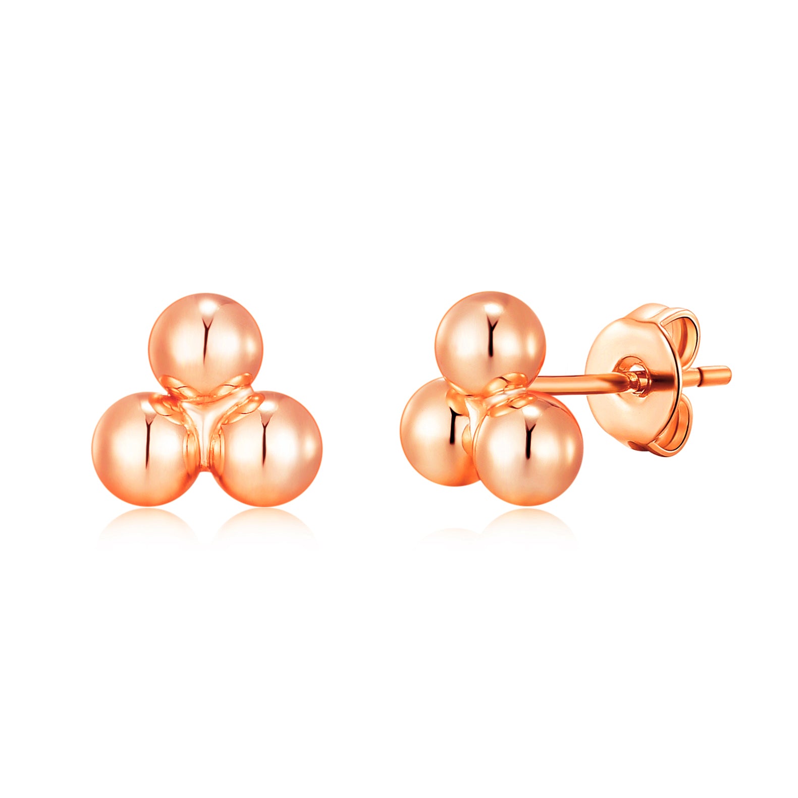 Rose Gold Plated Trinity Earrings