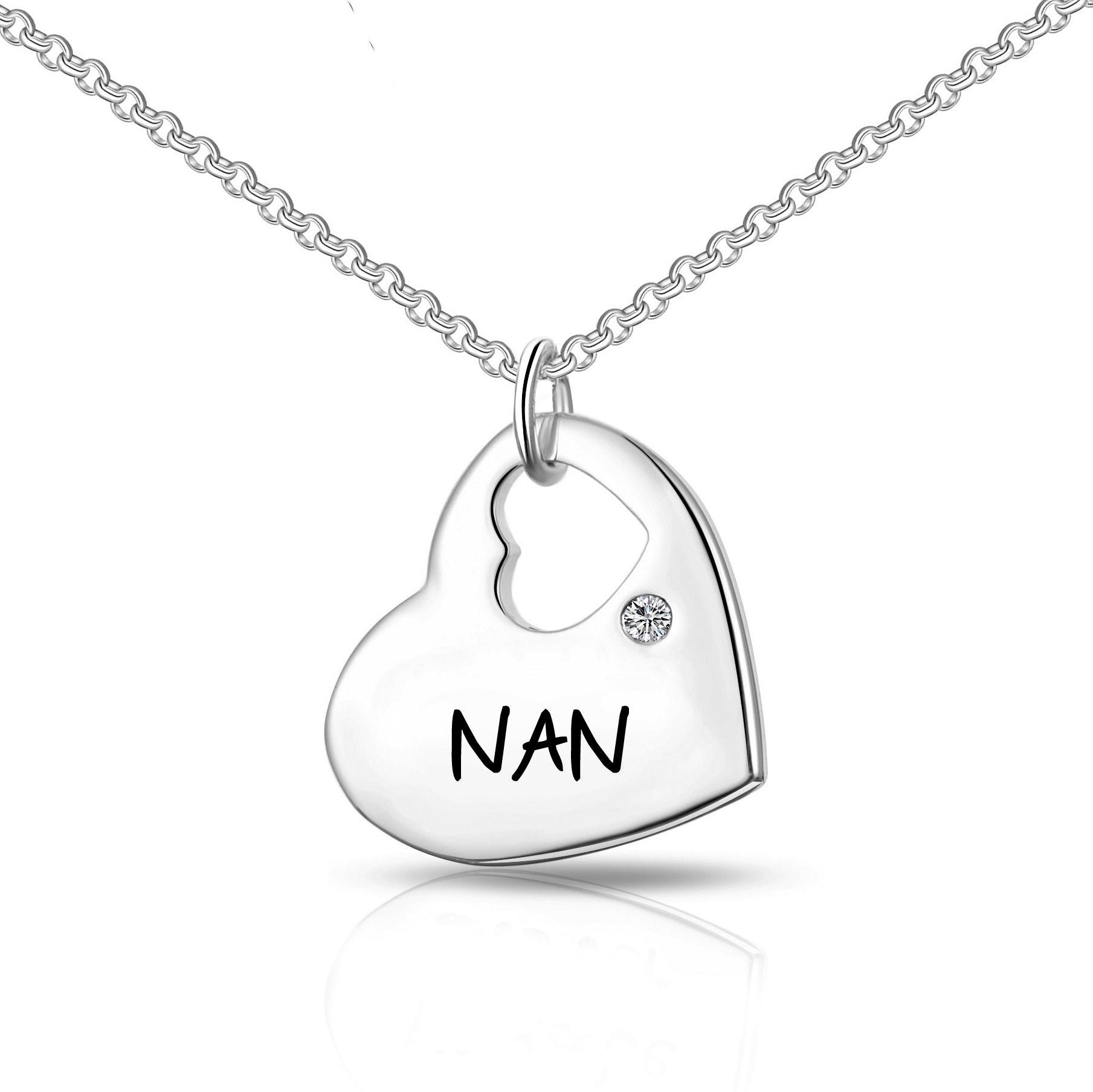 Nan Heart Necklace Created with Zircondia® Crystals