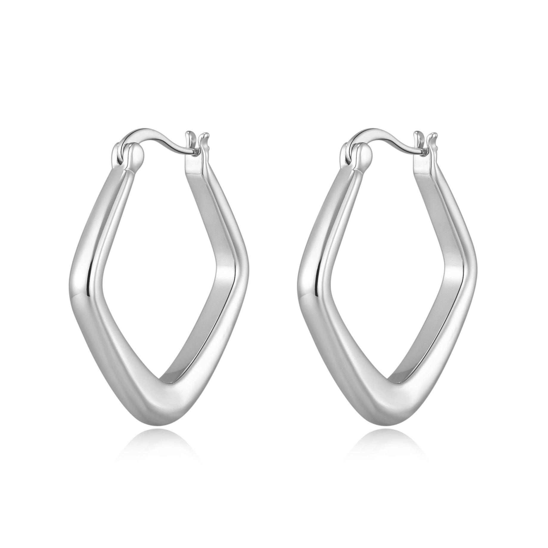 Sterling Silver 30mm Hoop Earrings pair by Philip Jones 