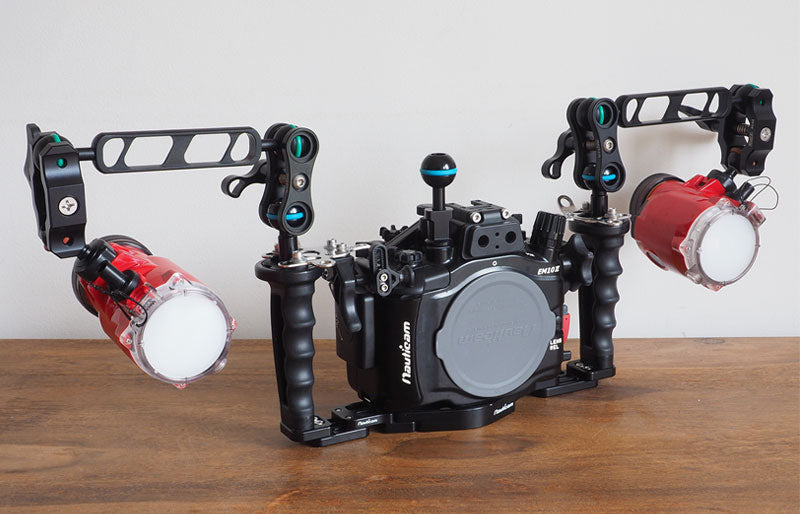 Starter arm setup for underwater photographer