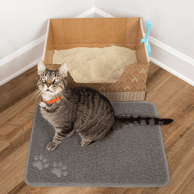 Drymate Cat Litter Mat, Brown Stripe, Large