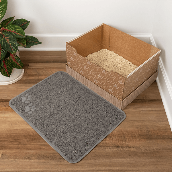 Drymate - Cat Litter Mat Debossed Paw Litter Mat - Taupe