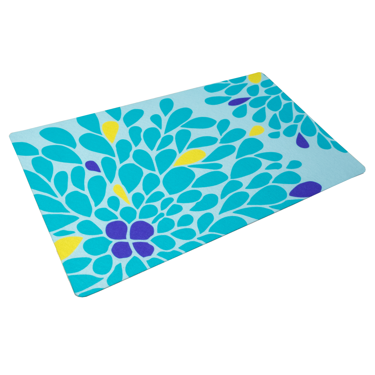 Drymate 29 X 36 Cat Litter Mat - Light Blue Floral