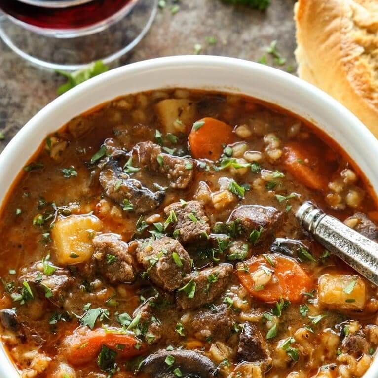 Beef Barley & Veggie Stew (Slow Cooker)*