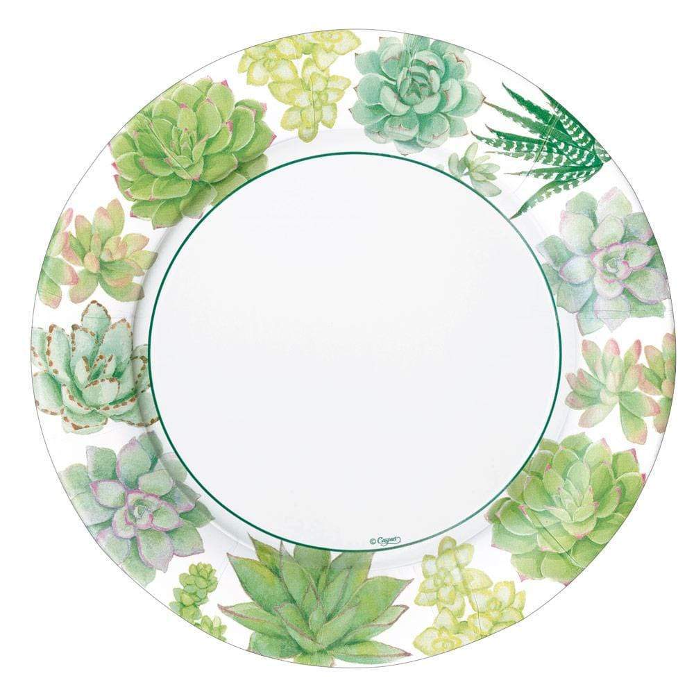 Caspari Succulents Paper Dinner Plates