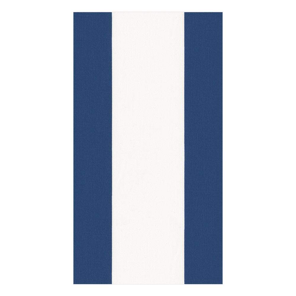 Caspari Bandol Stripe Paper Guest Towel Napkins in Navy