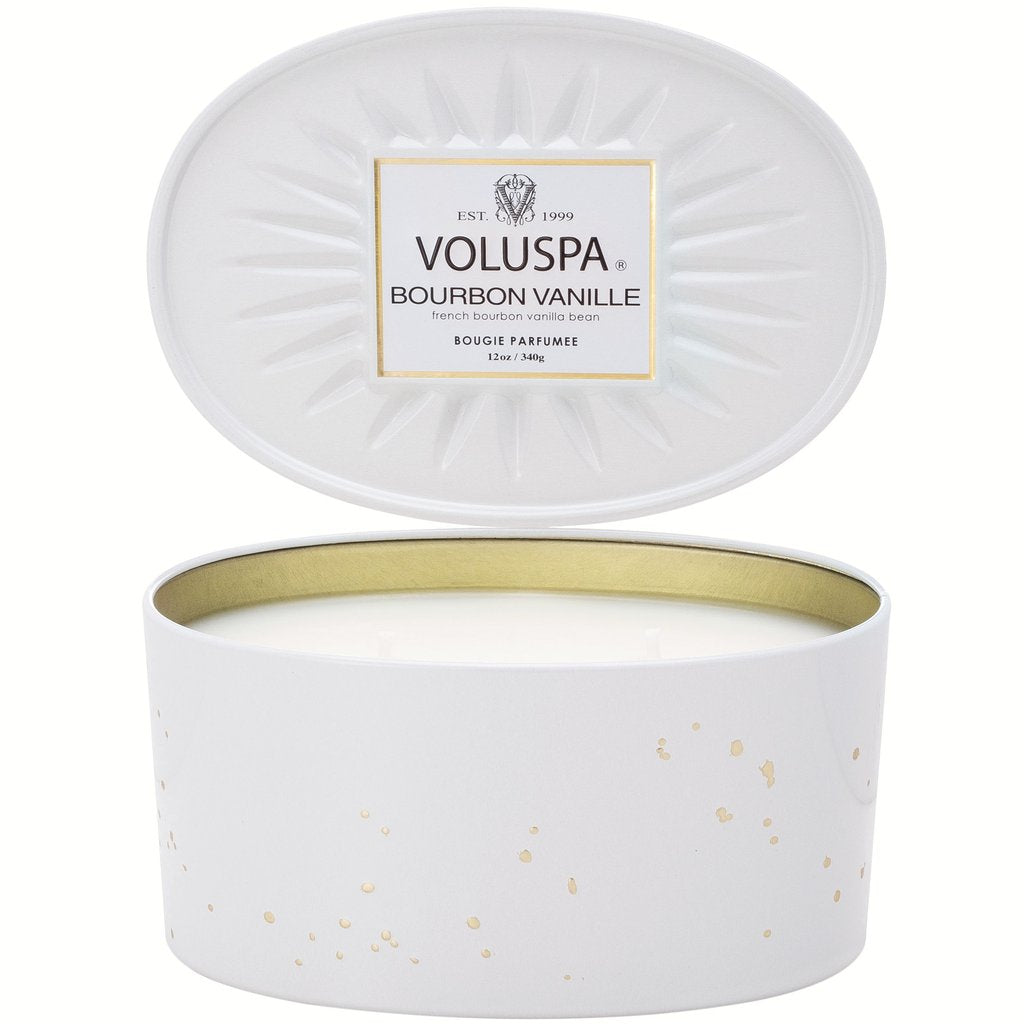 Voluspa Bourbon Vanille 2-Wick Oval Tin Candle