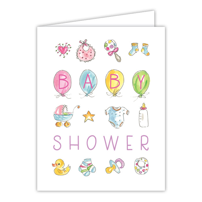 Baby Shower Baby Icons Greeting Card