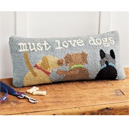 Must Love Dogs Hooked Pillow