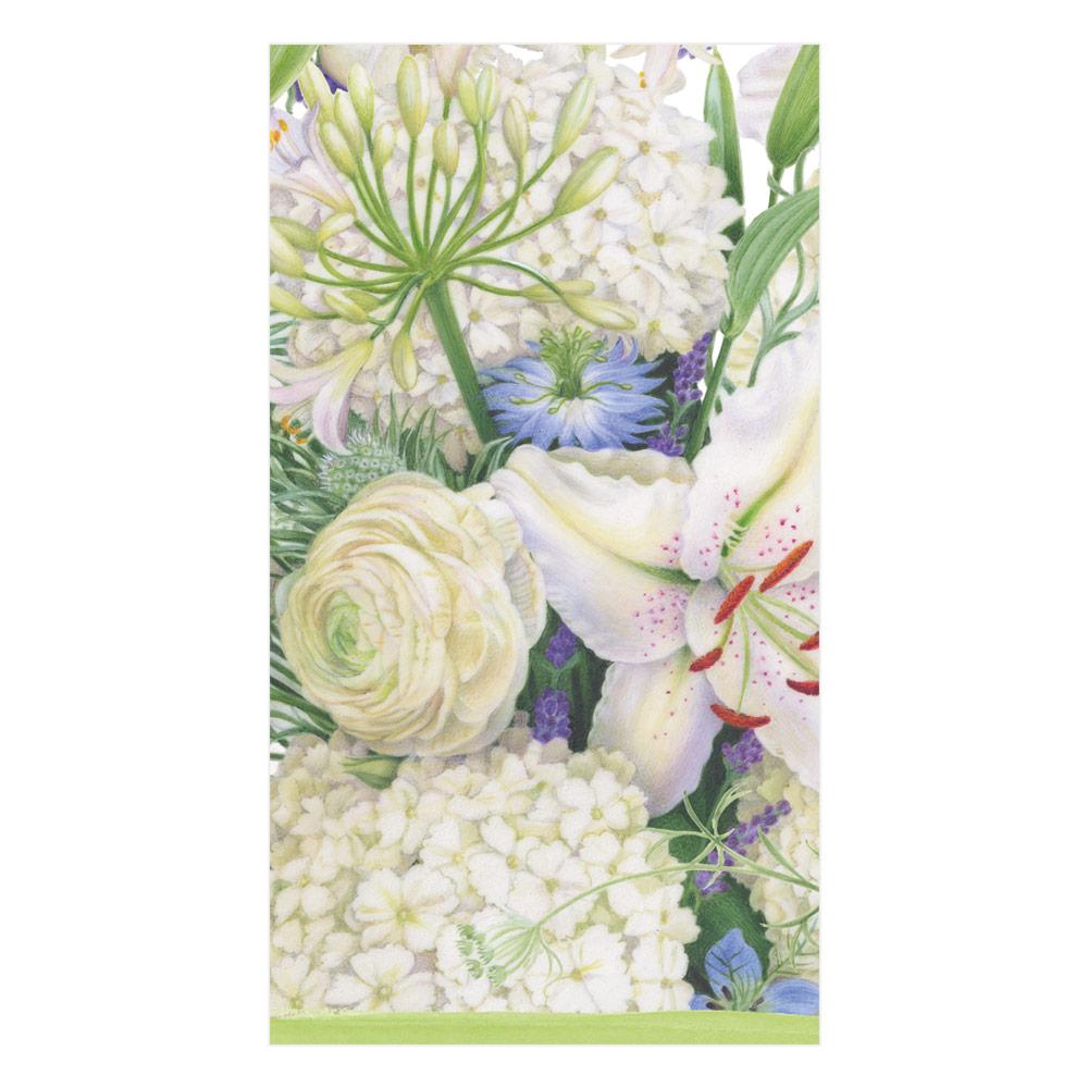 Caspari White Blooms Paper Guest Towel Napkins