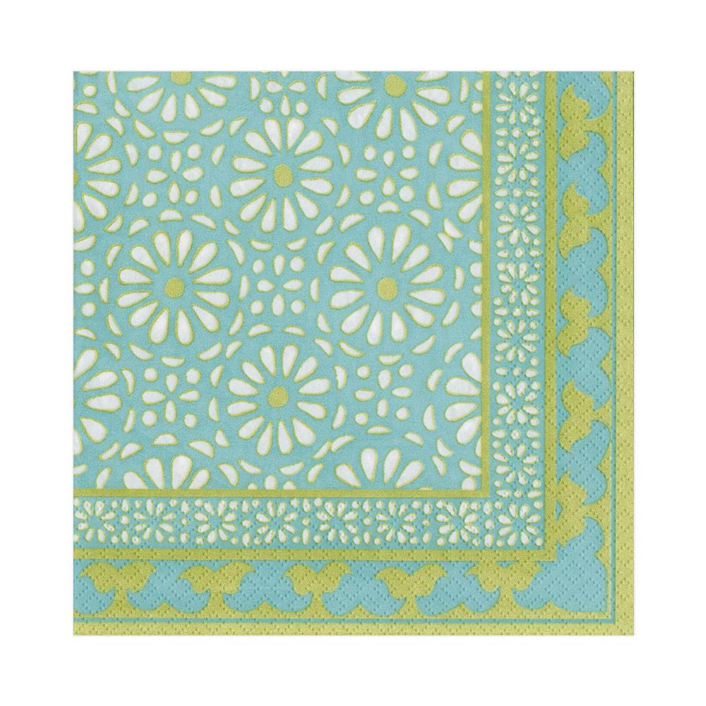 Caspari Alhambra Paper Luncheon Napkins in Turquoise