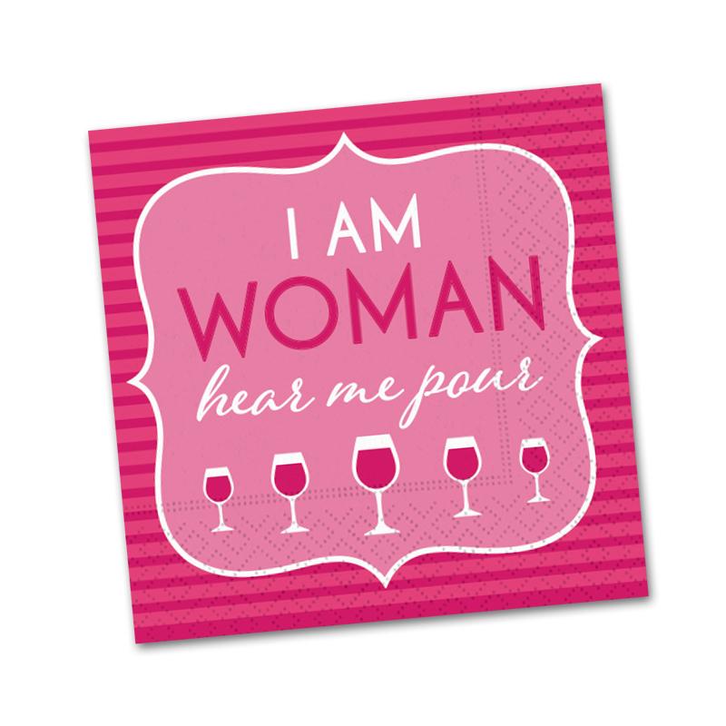 I am Woman Cocktail Napkin