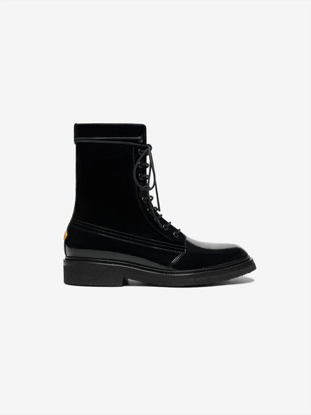 patent leather combat boots