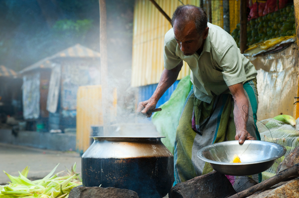 Man cooking with beef tallow