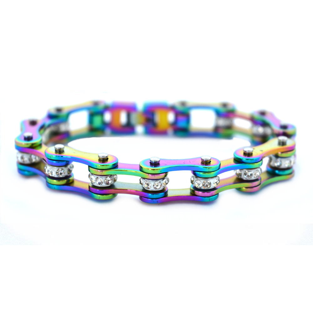 LADIES Rainbow Bike Chain Bracelet   SK1209