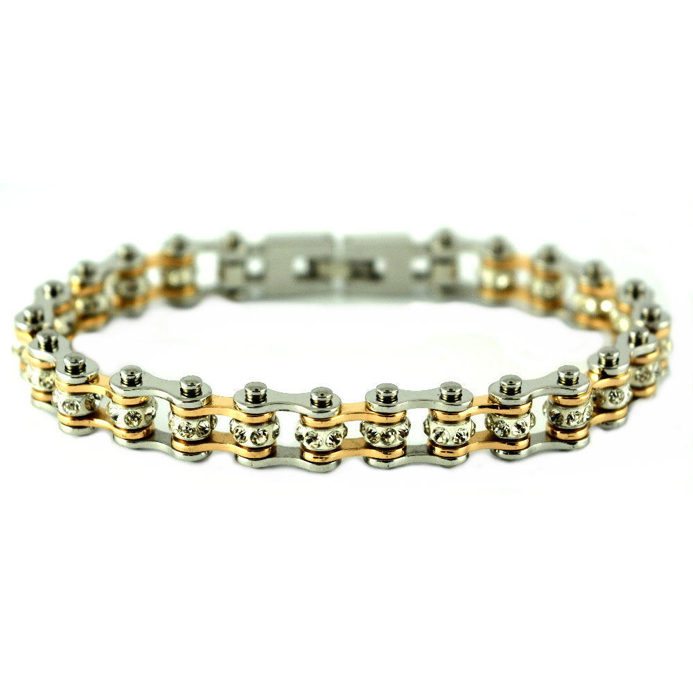 Ladies Rose GOLD Mini Bike Chain Bracelet   SK1844