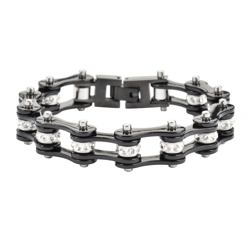 Ladies Black Bike Chain Bracelet   SK1117