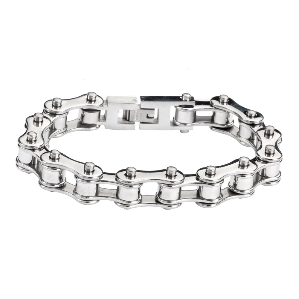 Silver Black Bike Chain BRACELET SK1123